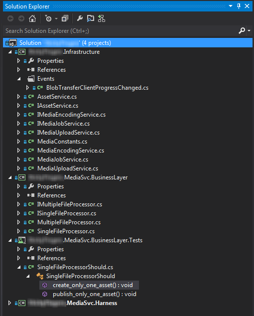MediaService Solution Layout